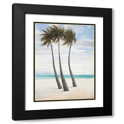 Breezy Palm 2 Black Modern Wood Framed Art Print with Double Matting by FISK, Arnie