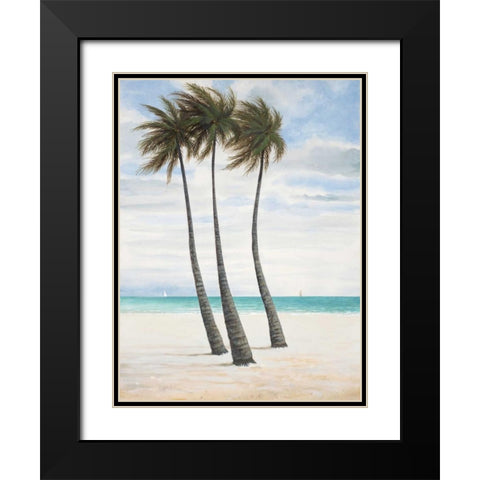 Breezy Palm 2 Black Modern Wood Framed Art Print with Double Matting by FISK, Arnie