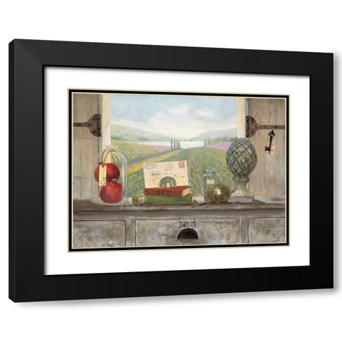 Vineyard Chateau View Black Modern Wood Framed Art Print with Double Matting by Fisk, Arnie