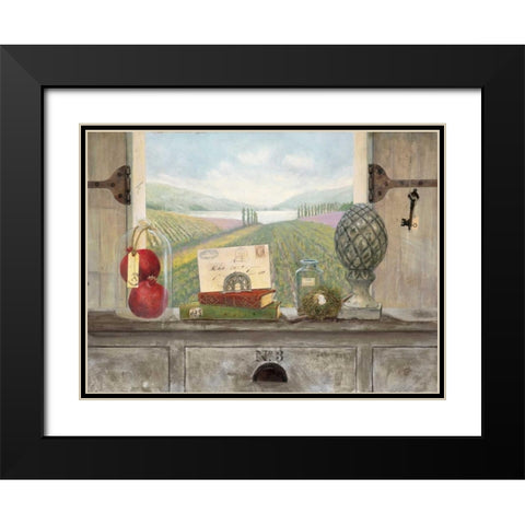 Vineyard Chateau View Black Modern Wood Framed Art Print with Double Matting by Fisk, Arnie