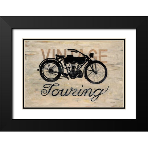 Vintage Touring Bike Black Modern Wood Framed Art Print with Double Matting by Fisk, Arnie