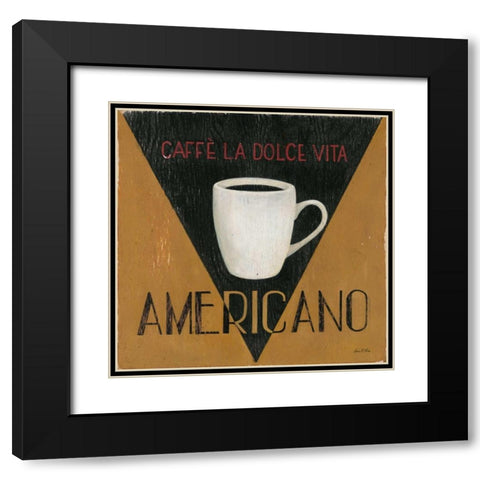 Caffe La Dolce Vita Americano Black Modern Wood Framed Art Print with Double Matting by Fisk, Arnie