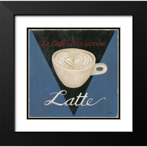 Cafe Parisienne Latte Black Modern Wood Framed Art Print with Double Matting by Fisk, Arnie