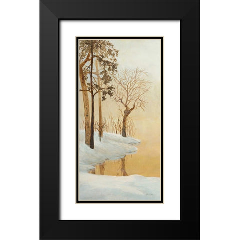 Winter Glow Panel 1 Black Modern Wood Framed Art Print with Double Matting by Fisk, Arnie