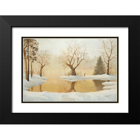 Winter Glow Black Modern Wood Framed Art Print with Double Matting by Fisk, Arnie