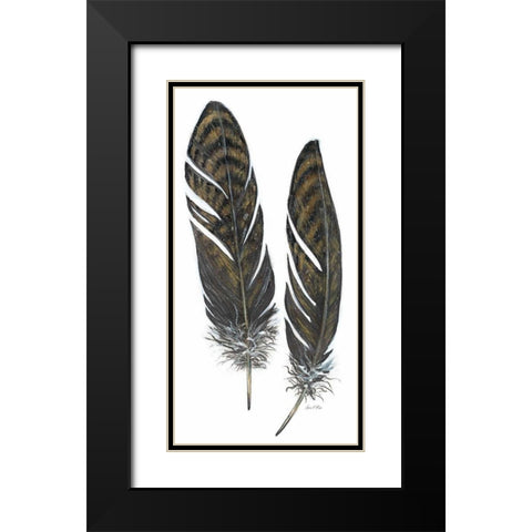 Feather Study 1 Black Modern Wood Framed Art Print with Double Matting by Fisk, Arnie