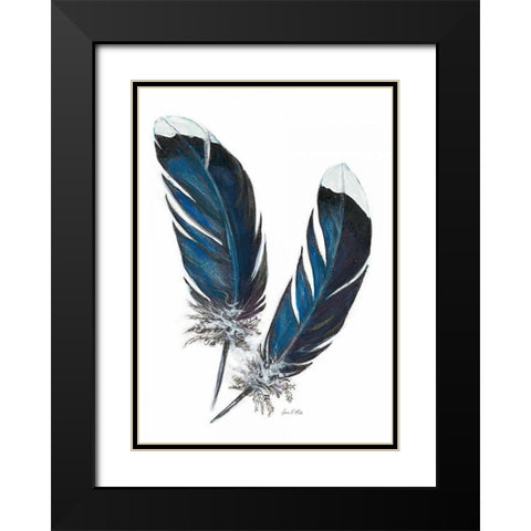 Feather Study 4 Black Modern Wood Framed Art Print with Double Matting by Fisk, Arnie