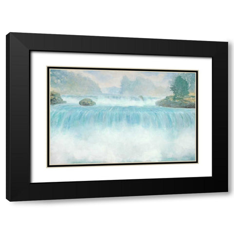 Plein Air Waterfall Black Modern Wood Framed Art Print with Double Matting by Fisk, Arnie