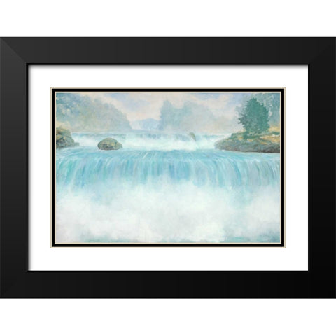 Plein Air Waterfall Black Modern Wood Framed Art Print with Double Matting by Fisk, Arnie