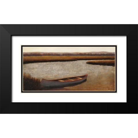 Serene Waters Black Modern Wood Framed Art Print with Double Matting by Wiens, James