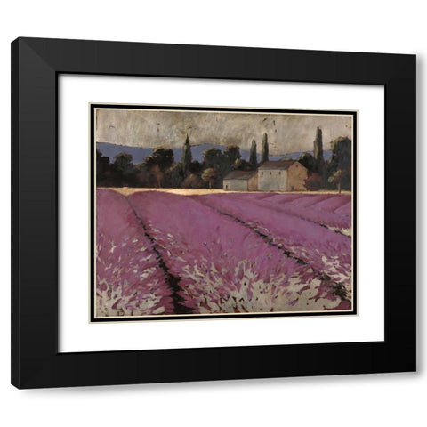 Lavender Fields 2 Black Modern Wood Framed Art Print with Double Matting by Wiens, James