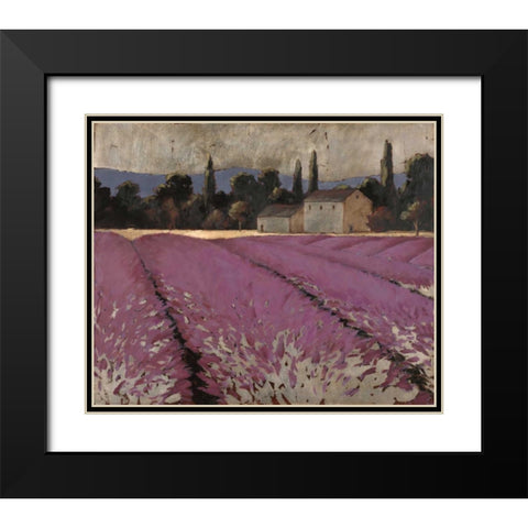 Lavender Fields 2 Black Modern Wood Framed Art Print with Double Matting by Wiens, James