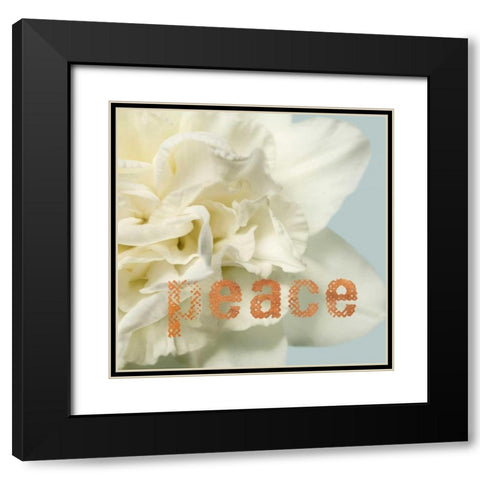 Peace Blossom Black Modern Wood Framed Art Print with Double Matting by Greenwood, Julie