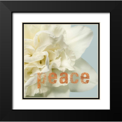 Peace Blossom Black Modern Wood Framed Art Print with Double Matting by Greenwood, Julie