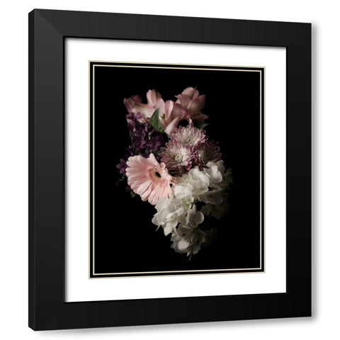 Midnight Gerbera Black Modern Wood Framed Art Print with Double Matting by Greenwood, Julie