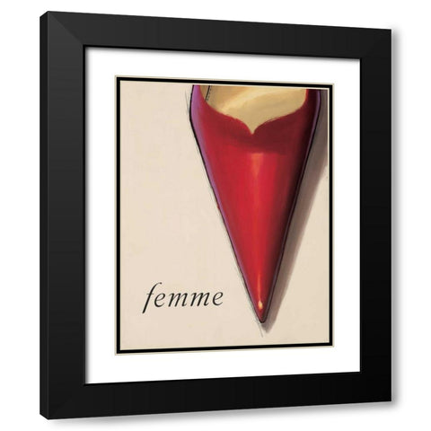 Femme Stiletto Black Modern Wood Framed Art Print with Double Matting by Fabiano, Marco