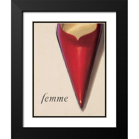 Femme Stiletto Black Modern Wood Framed Art Print with Double Matting by Fabiano, Marco