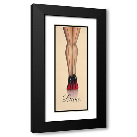 Diva Black Modern Wood Framed Art Print with Double Matting by Fabiano, Marco