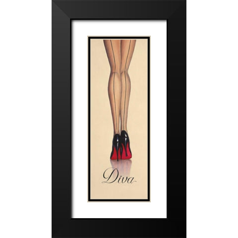 Diva Black Modern Wood Framed Art Print with Double Matting by Fabiano, Marco