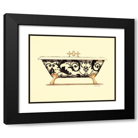 SCROLL BATH Black Modern Wood Framed Art Print with Double Matting by Fabiano, Marco