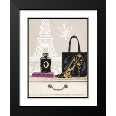 Fabulous Paris Black Modern Wood Framed Art Print with Double Matting by Barrett, Chad