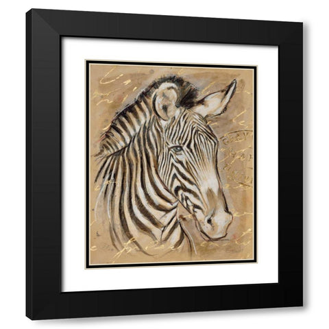 Safari Zebra Black Modern Wood Framed Art Print with Double Matting by Barrett, Chad