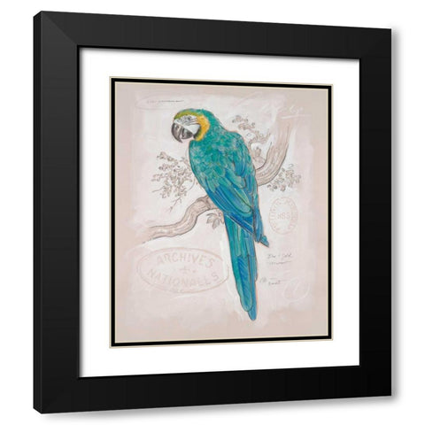 Aqua Tropical Black Modern Wood Framed Art Print with Double Matting by Barrett, Chad