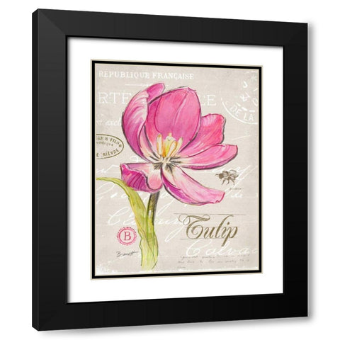Sketchbook Tulip Black Modern Wood Framed Art Print with Double Matting by Barrett, Chad
