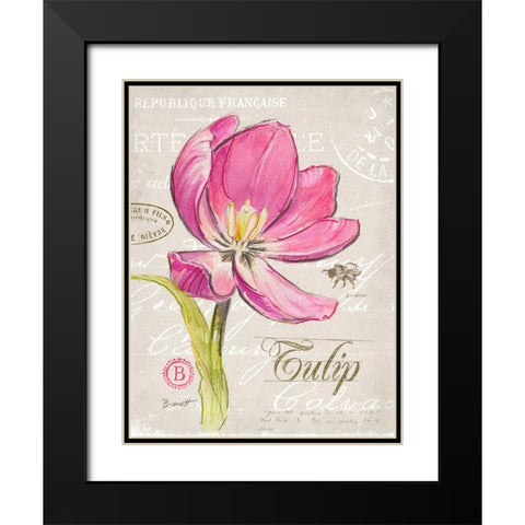 Sketchbook Tulip Black Modern Wood Framed Art Print with Double Matting by Barrett, Chad