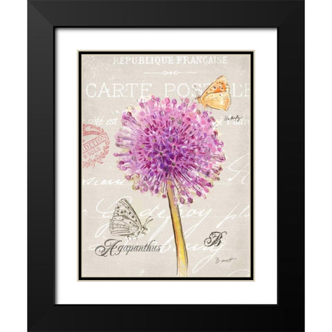 Sketchbook Agapanthus Black Modern Wood Framed Art Print with Double Matting by Barrett, Chad