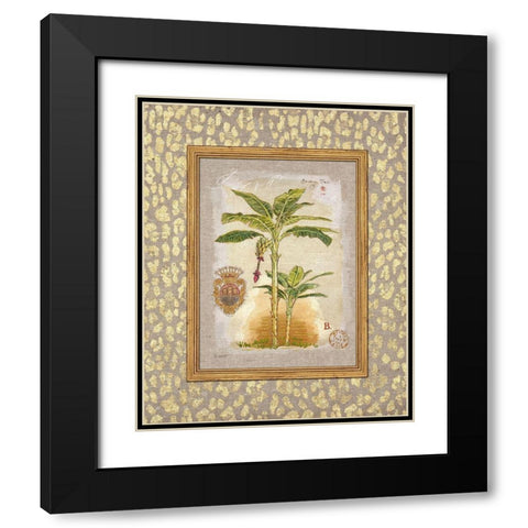 Leopard Banana Palm Black Modern Wood Framed Art Print with Double Matting by Barrett, Chad