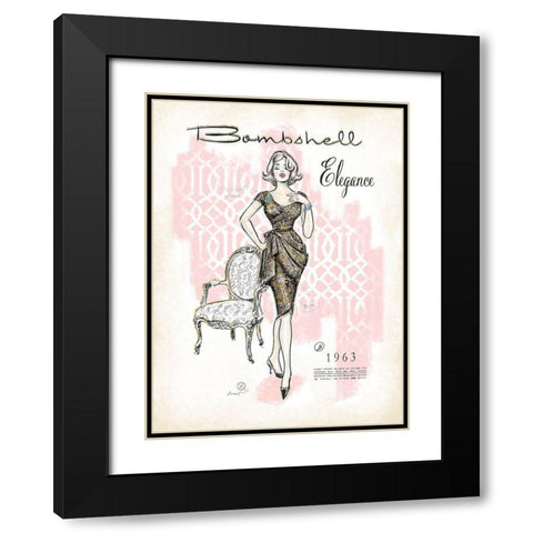 Bombshell Elegance Black Modern Wood Framed Art Print with Double Matting by Barrett, Chad