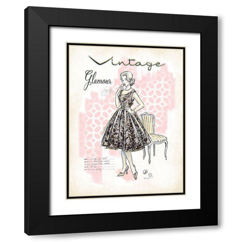 Vintage Glamour Black Modern Wood Framed Art Print with Double Matting by Barrett, Chad