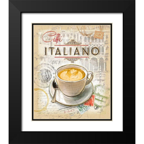 Caffe Italiano Black Modern Wood Framed Art Print with Double Matting by Barrett, Chad
