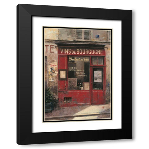 Vins De Bourgogne Black Modern Wood Framed Art Print with Double Matting by Hak, Chiu Tak