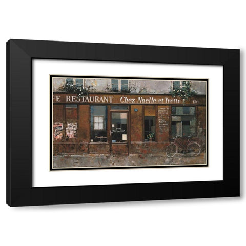 Noelle et Yvette Black Modern Wood Framed Art Print with Double Matting by Hak, Chiu Tak