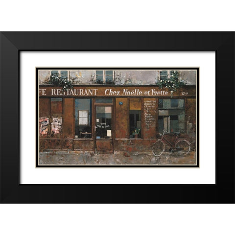 Noelle et Yvette Black Modern Wood Framed Art Print with Double Matting by Hak, Chiu Tak