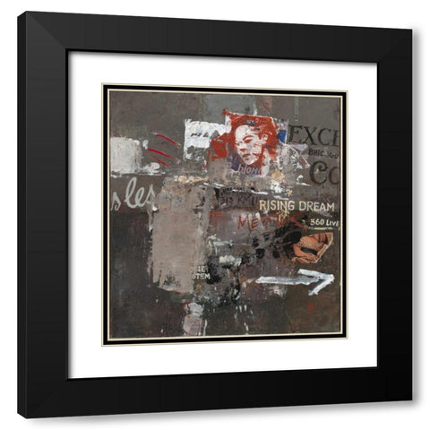 Graffiti Language Black Modern Wood Framed Art Print with Double Matting by Hak, Chiu Tak