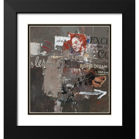 Graffiti Language Black Modern Wood Framed Art Print with Double Matting by Hak, Chiu Tak
