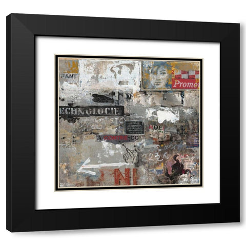 Urban Language Black Modern Wood Framed Art Print with Double Matting by Hak, Chiu Tak