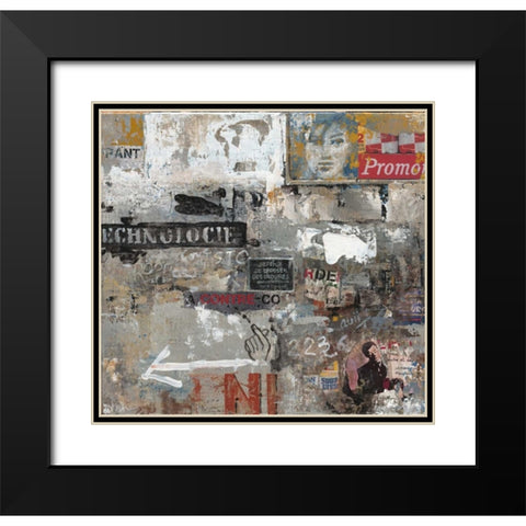 Urban Language Black Modern Wood Framed Art Print with Double Matting by Hak, Chiu Tak