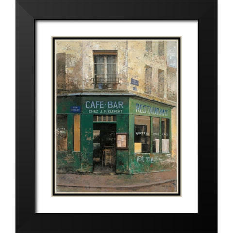 Cafe Bar Black Modern Wood Framed Art Print with Double Matting by Hak, Chiu Tak