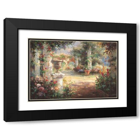 Sunlit Countyard Black Modern Wood Framed Art Print with Double Matting by Oxley, Vail