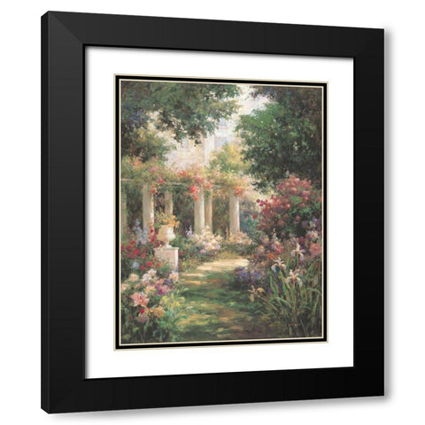 Ancient Garden Columns Black Modern Wood Framed Art Print with Double Matting by Oxley, Vail