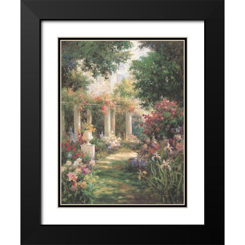 Ancient Garden Columns Black Modern Wood Framed Art Print with Double Matting by Oxley, Vail