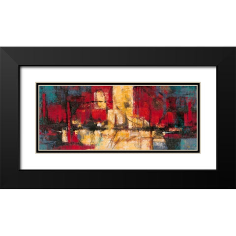 Textured Black Modern Wood Framed Art Print with Double Matting by Jean