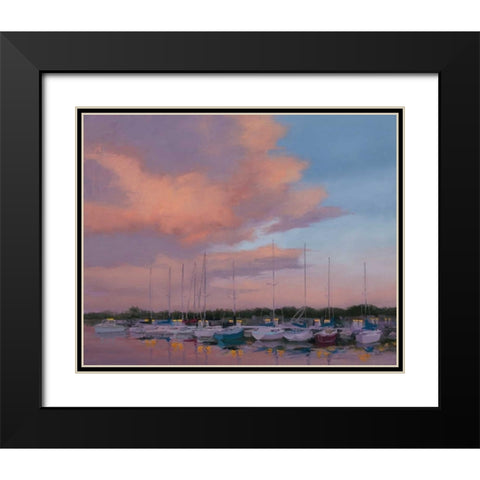 Marina Sunset Black Modern Wood Framed Art Print with Double Matting by McGannon, Jill Schultz