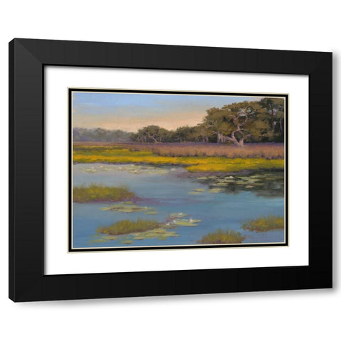 Waterlily Bay Black Modern Wood Framed Art Print with Double Matting by McGannon, Jill Schultz