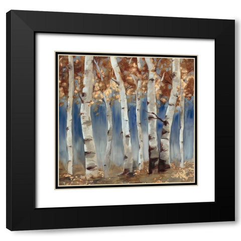 Copper and Blue Birch Trees, Square 2 Black Modern Wood Framed Art Print with Double Matting by Lehman, Laurel