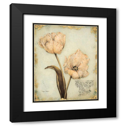 Tulip Recollection Black Modern Wood Framed Art Print with Double Matting by Regina Andrew Design